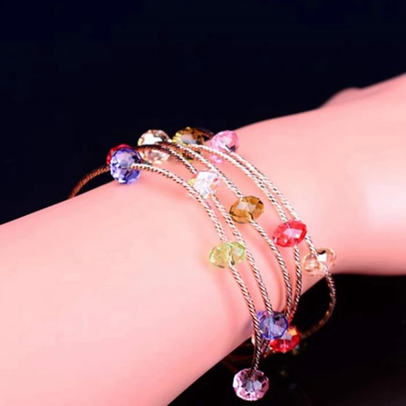 

300Pc 8mm Acrylic Faceted Crystal Beaded Material DIY Bracelet Necklace Making Accessories 10 Color Beads