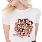 90s смешные футболки Kpop дважды в Корейском стиле милые кавайные футболки, женские футболки с круглым вырезом и круглым воротом, топы белого цвета, женские футболки с короткими рукавами летняя футболка
