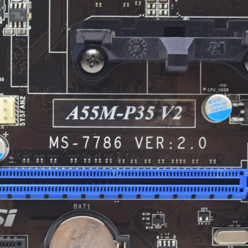 msi a55m p35 v2 socket fm1 amd a55 desktop pc motherboard ddr3 16g pci e x16 dvi 12×usb2 0 6×sata ii micro atx amd a8a6a4 cpus free global