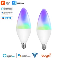 tuya smart wifi led bulb e14 rgb dimmable light bulb 4 5w work with alexa echo google home assistant with smart life app remote