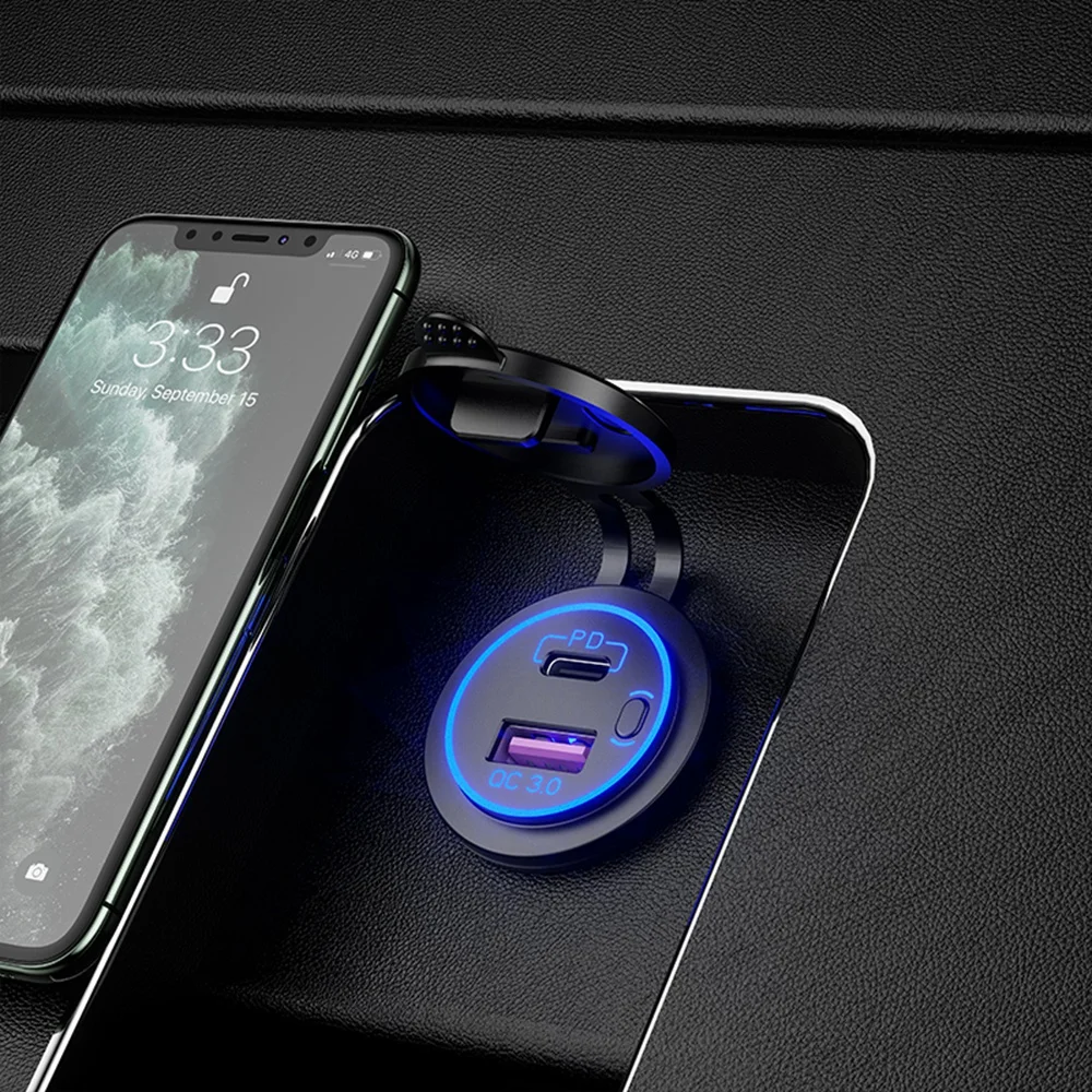 60 Вт PD Тип C/QC 3 0 USB Зарядное устройство с переключатель розетка Мощность адаптер