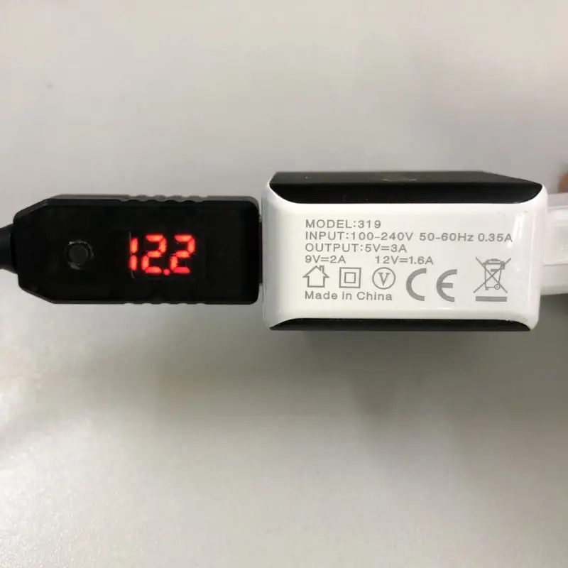 QC 3 0 USB к 5 В-12 в Регулируемое напряжение шаг вверх 5x2 1 мм кабель питания ускоритель