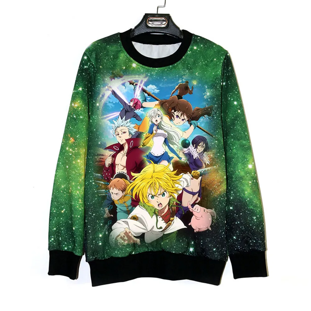 Футболка Мужская/Женская с длинным рукавом косплей из аниме Семь смертных грехов