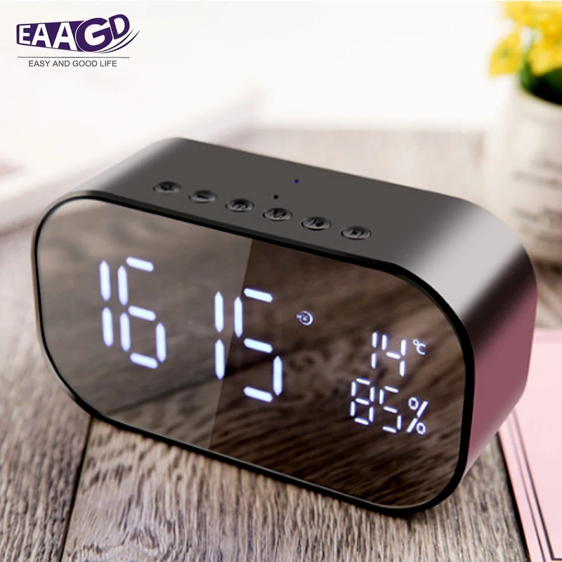 Светодиодный Будильник с fm радио беспроводной Bluetooth динамик поддержка Aux TF USB