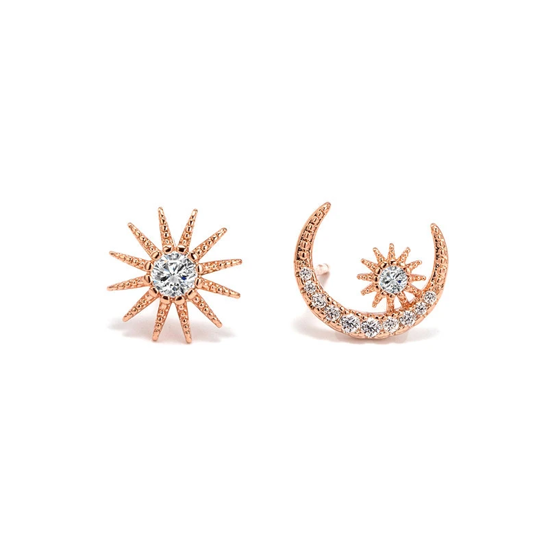

Настоящее золото 14k серьги корейские асимметричные в форме Луны серьги женские Orecchini oorbellen aretes de Gemstone ювелирные изделия Гранат Серьги