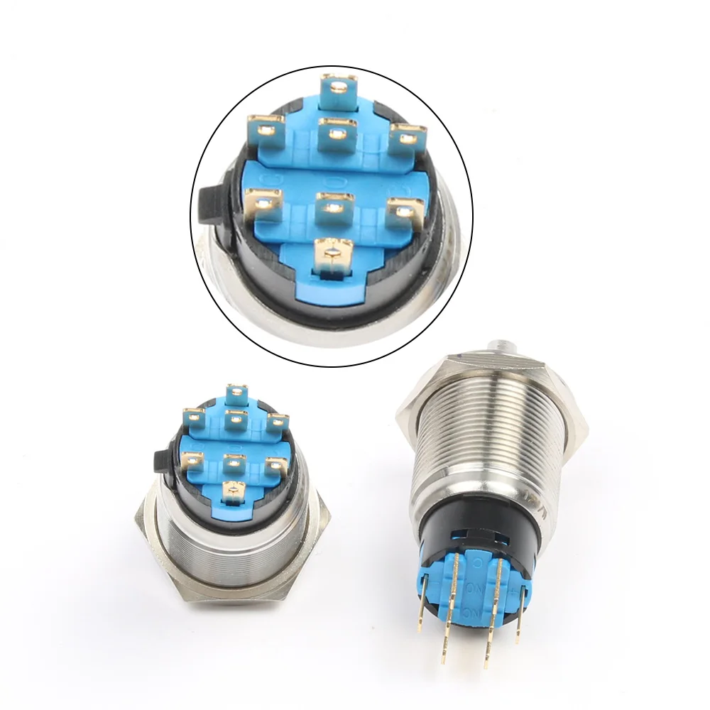 Металлический поворотный нажимной кнопки 19 мм светодиодный латунный 2 или 3