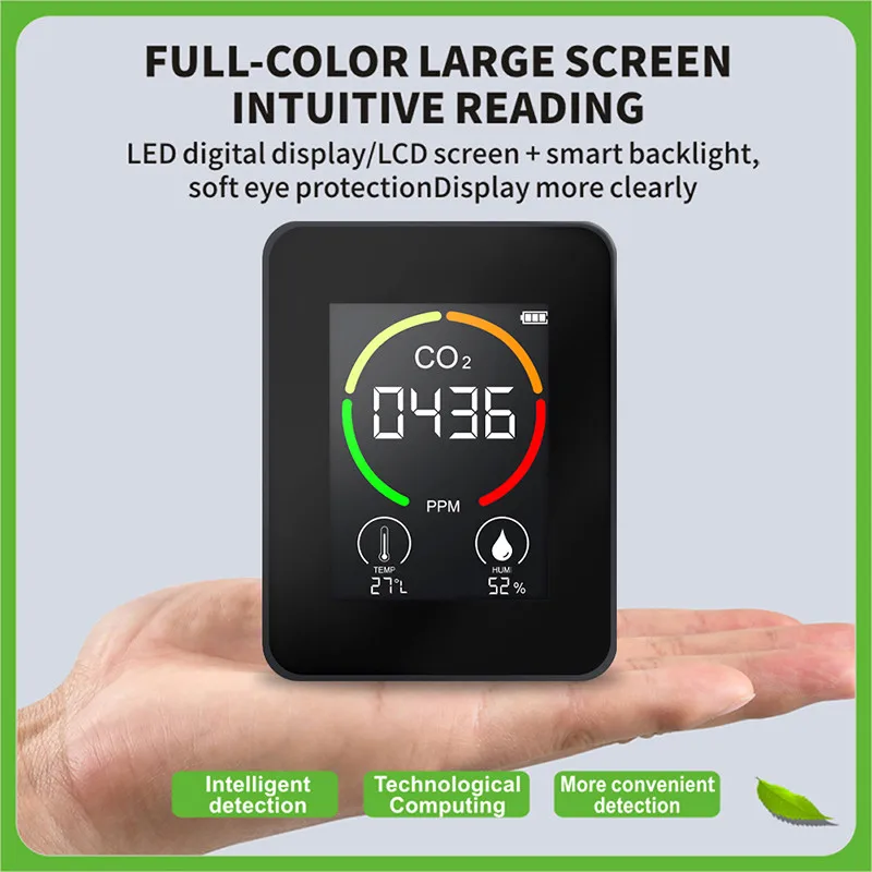 Детектор CO2, детектор углекислого газа, интеллектуальный бытовой анализатор качества воздуха для теплиц
