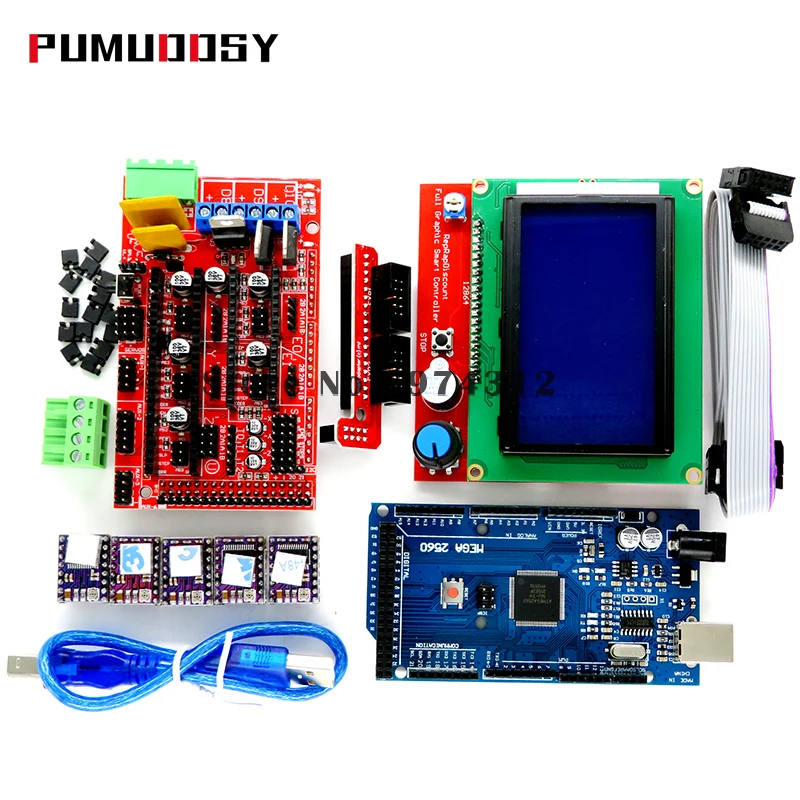 

Mega 2560 R3 CH340 +1pcs RAMPS 1.4 Controller +5pcs A4988 DRV8825 Stepper Driver Module+1pcs 12864 controller for 3D Printer kit