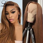 Светильник коричневый парик шнурка прямые бразильские Волосы Remy 150% 13x4Lace передний парик блонд, коричневый, Цветной парики из натуральных волос для Для женщин