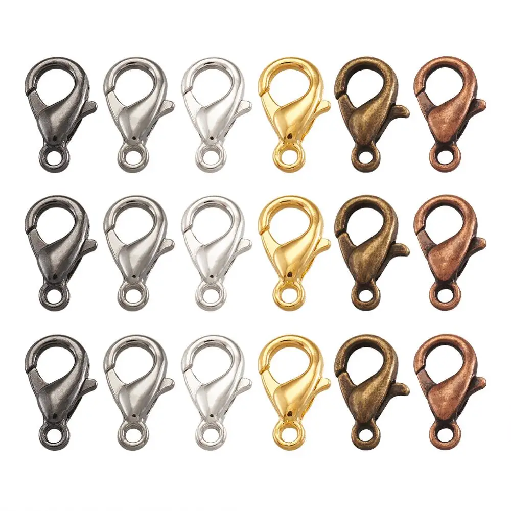 

100pc 5 colors Metal Lobster Claw Clasps for Handmade Jewlery DIY Bracelet Necklace links Connector Accessories Making 10x6mm