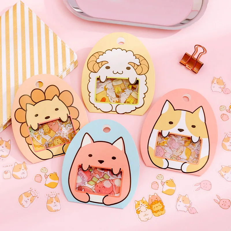 50 шт/1 лот Kawaii канцелярские наклейки дневник милый мультфильм ПВХ декоративные