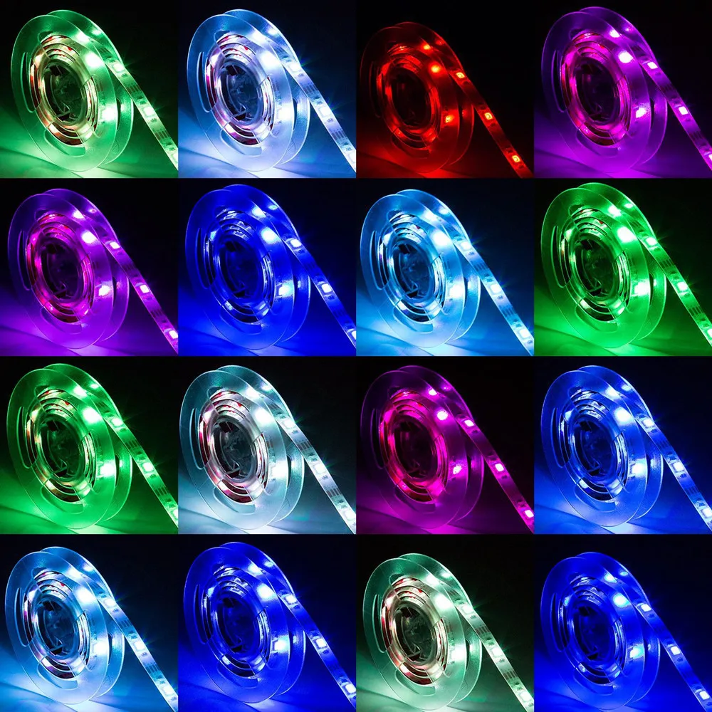 Светодиодная лента usb luces 1 м 2 3 4 5 44 ключа ТВ задний светильник RGB