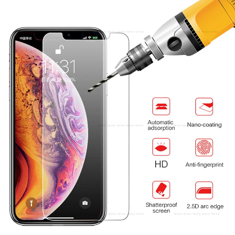 2 шт закаленное стекло для iPhone 11 2019 Защитная крышка экрана Xs Max X XR XI 7 8 6 6s Plus