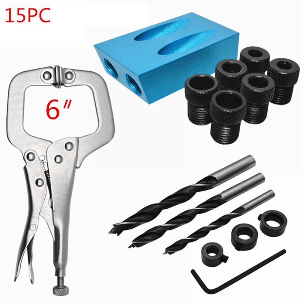

Pro Pocket Hole Jig Kit 850 System Woodworking Joint Screw Hole Locator Drilling Heavy Duty DIY Woodwork Tool