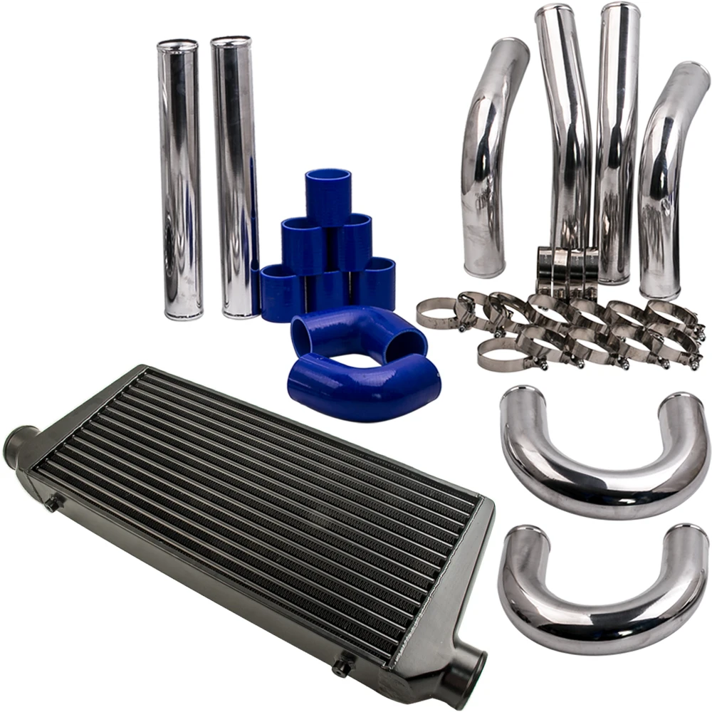 

3.0" Intercooler 600x300x76 Inlet Outlet + 2.5" 64mm Intercooler Piping Kits Thickness: 3" (76mm) Pipe length: 18''