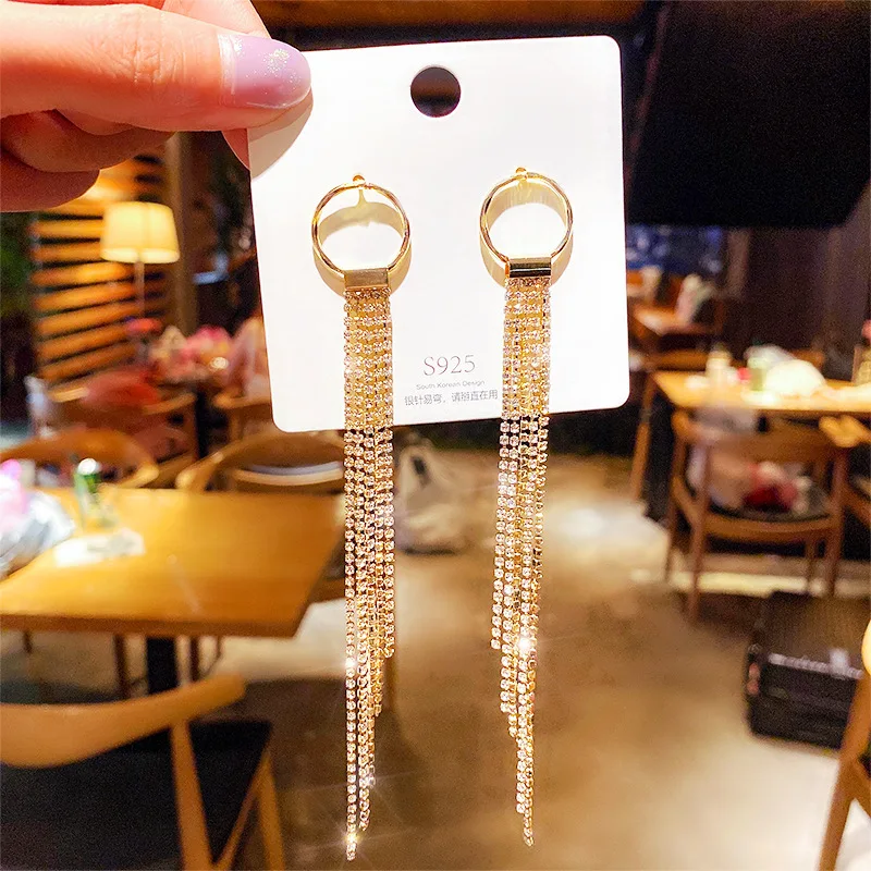 Fashion Earrings with Zircon, Bow Design, and Long Tassel for Women - Trendy Dangle Earrings and Versatile Gift image 6
