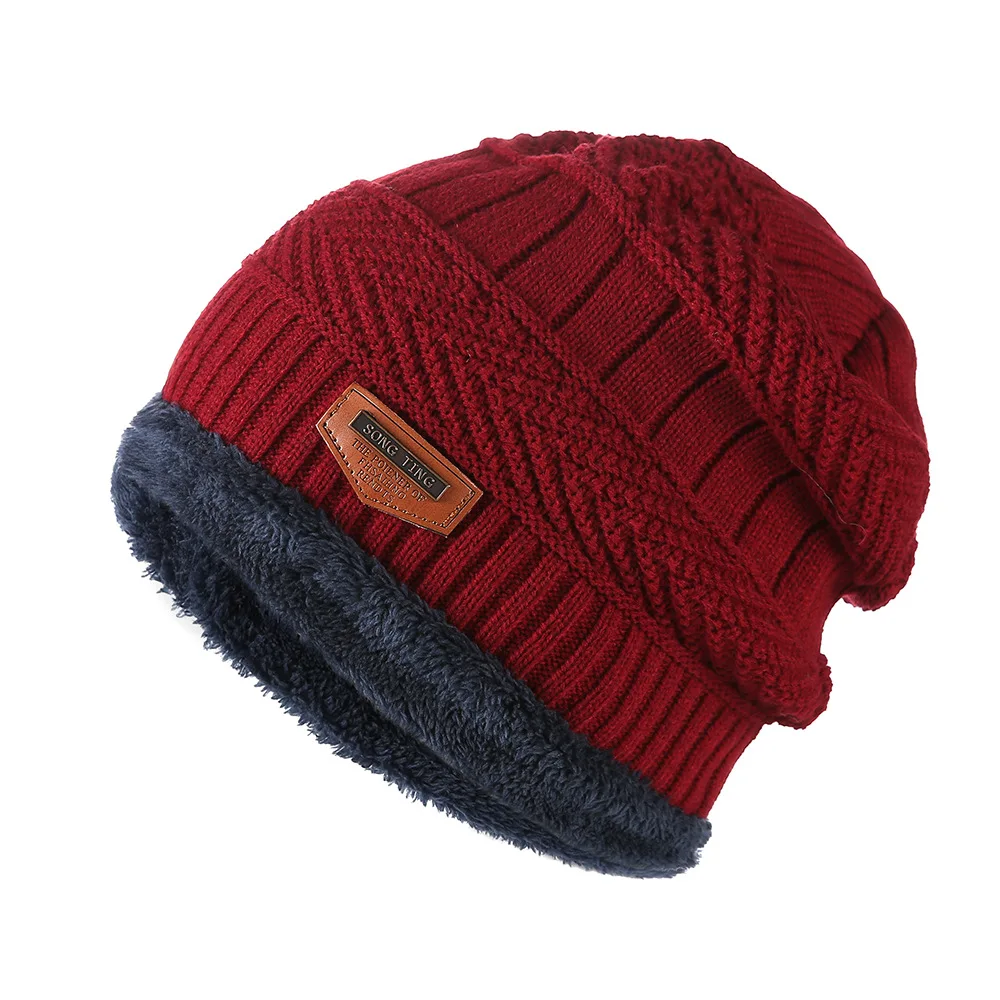 2022 New Fashion Men Warm Winter Hat Scarf Soft Knitted Set Skullies Beanies For Women Unisex Caps | Аксессуары для одежды