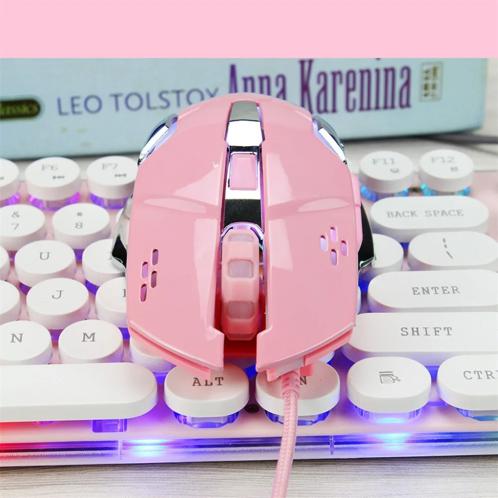 Raton яркая Проводная игровая мышь для девочек, механическая геймерская мышь, 3200 dpi для PUBG USB компьютерная мышь, геймерские мыши, трекбол 090228