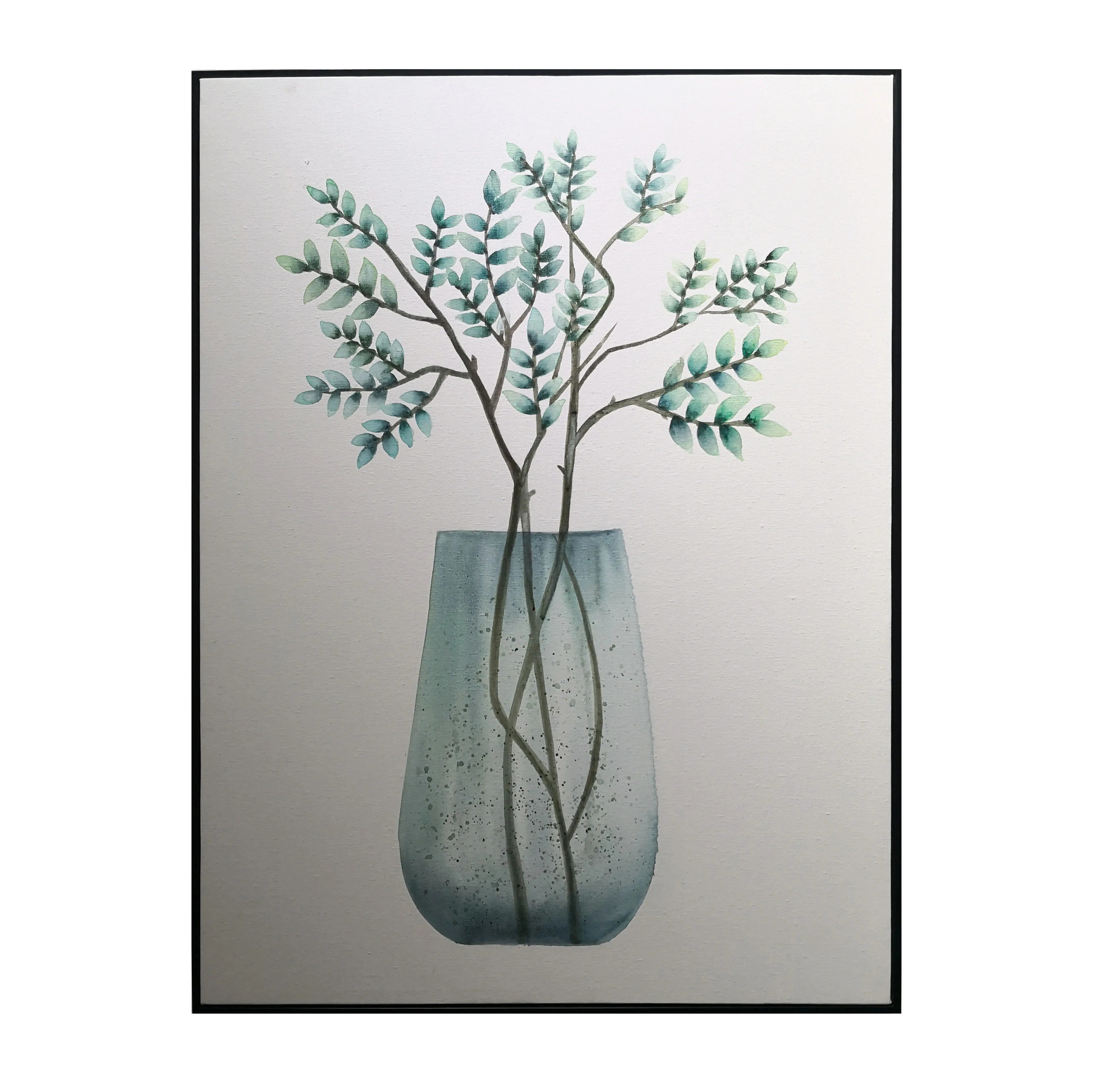 

Nordic Decoration Acrylic Hand Paint Decorative Painting Leaves Green Style for Living Room Home Decoration