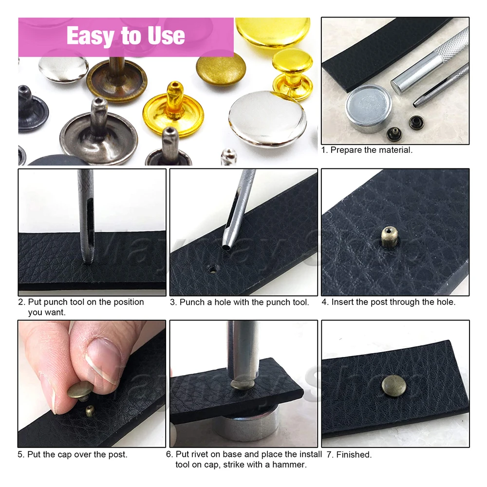 Металлические двойные заклепки гвоздики круглые шипы для ногтей с комплектами