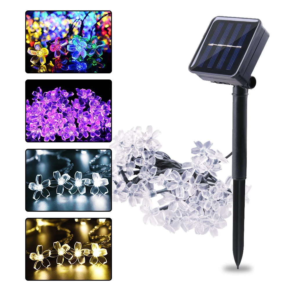 Светодиодная гирлянсветильник на солнечной батарее праздничное украшение для