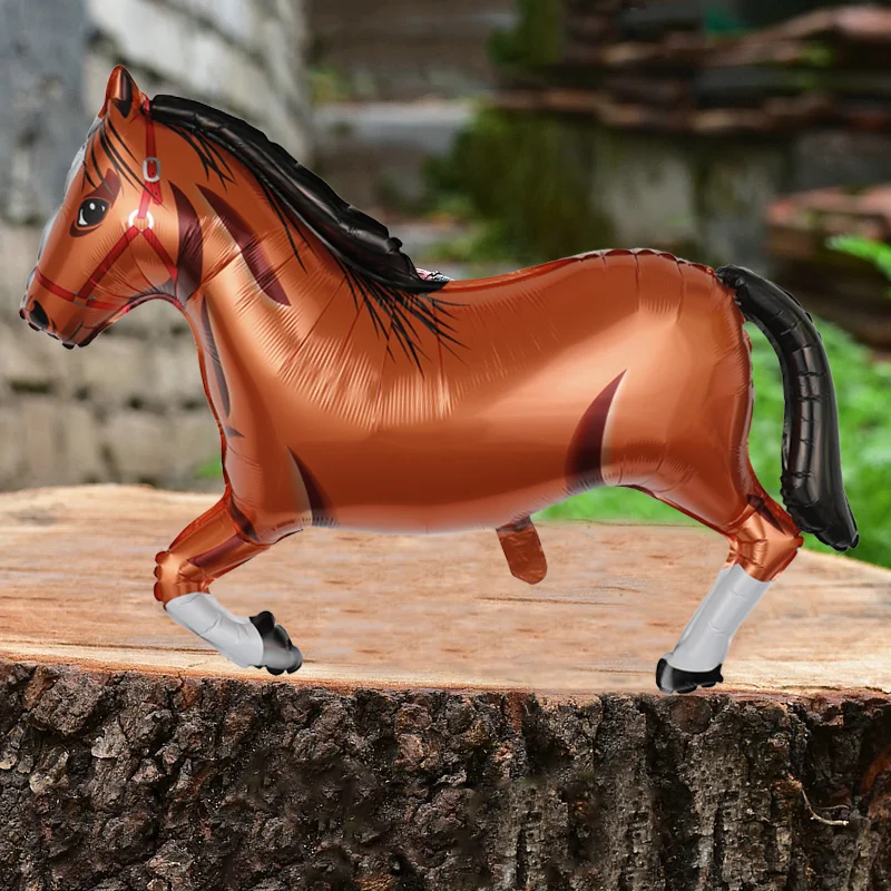 Большие фольгированные воздушные шары в виде белых лошадей огромное украшение