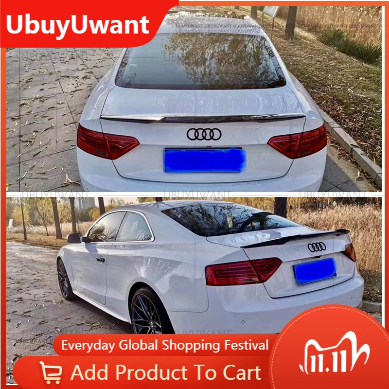 

Для Audi A5 B8 Sportback Coupe 2 двери 2008-2016 M4 новинка из натурального углеродного волокна высокий удар Автомобильный задний багажник гоночный спойлер ...