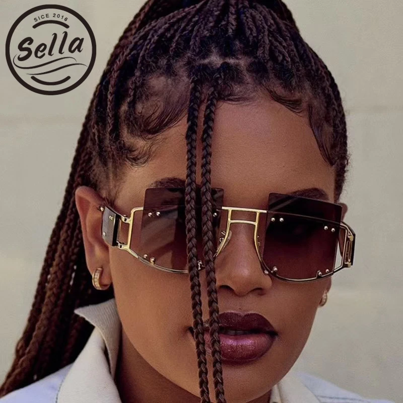 Sella 2020 новые модные женские и мужские Квадратные Солнцезащитные очки большого