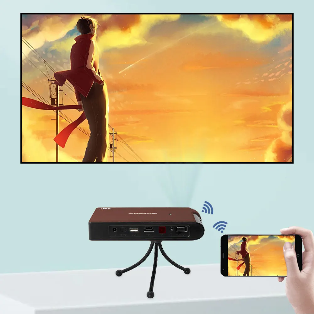 Портативный мини проектор для домашнего кинотеатра 3600 люмен беспроводной Airplay Led