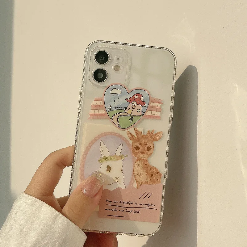 

Art Cartoon Deer Case For iPhone 13 13mini 13Pro 13ProMax 12 12mini 12Pro 12ProMax 11 11Pro 11ProMax X XS XSMAX XR 8 8Plus