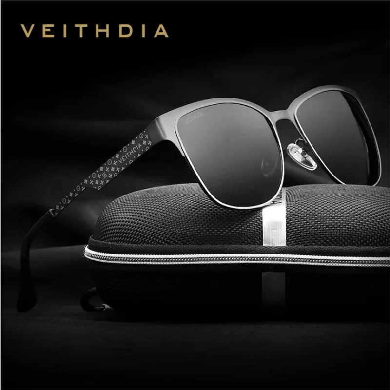 Мужские солнцезащитные очки VEITHDIA из нержавеющей стали с зеркальными
