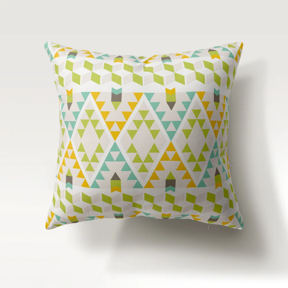 

45*45cm Cushion Cover Watercolor Geometric Abstract Peach Skin Throw Pillow Cases for Sofa Car Coffee Home Decor Pillowcase