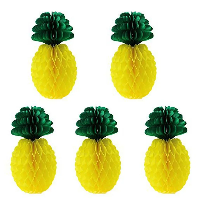 

1pc Pineapple Tissue Paper Pom Poms DIY Paper Flower Balls Pompoms for Wedding Decoration Summer Tropical Hawaii Party Supplies