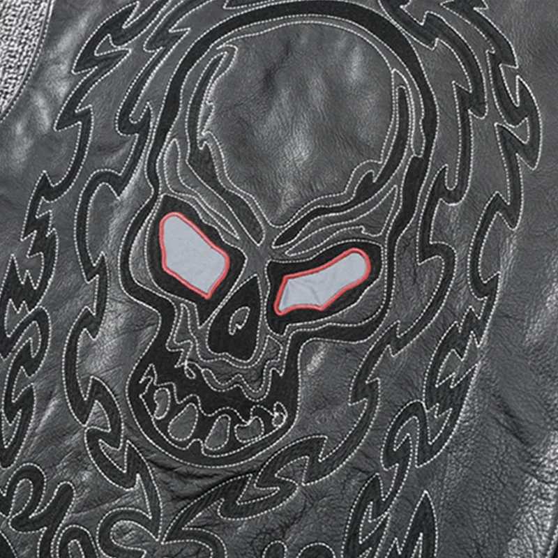 

2021 Black Men Motorcycle Style Genuine Leather Vest Men Plus Size 5XL Real Natural Cowhide Slim Fit Short Skulls Biker Vest