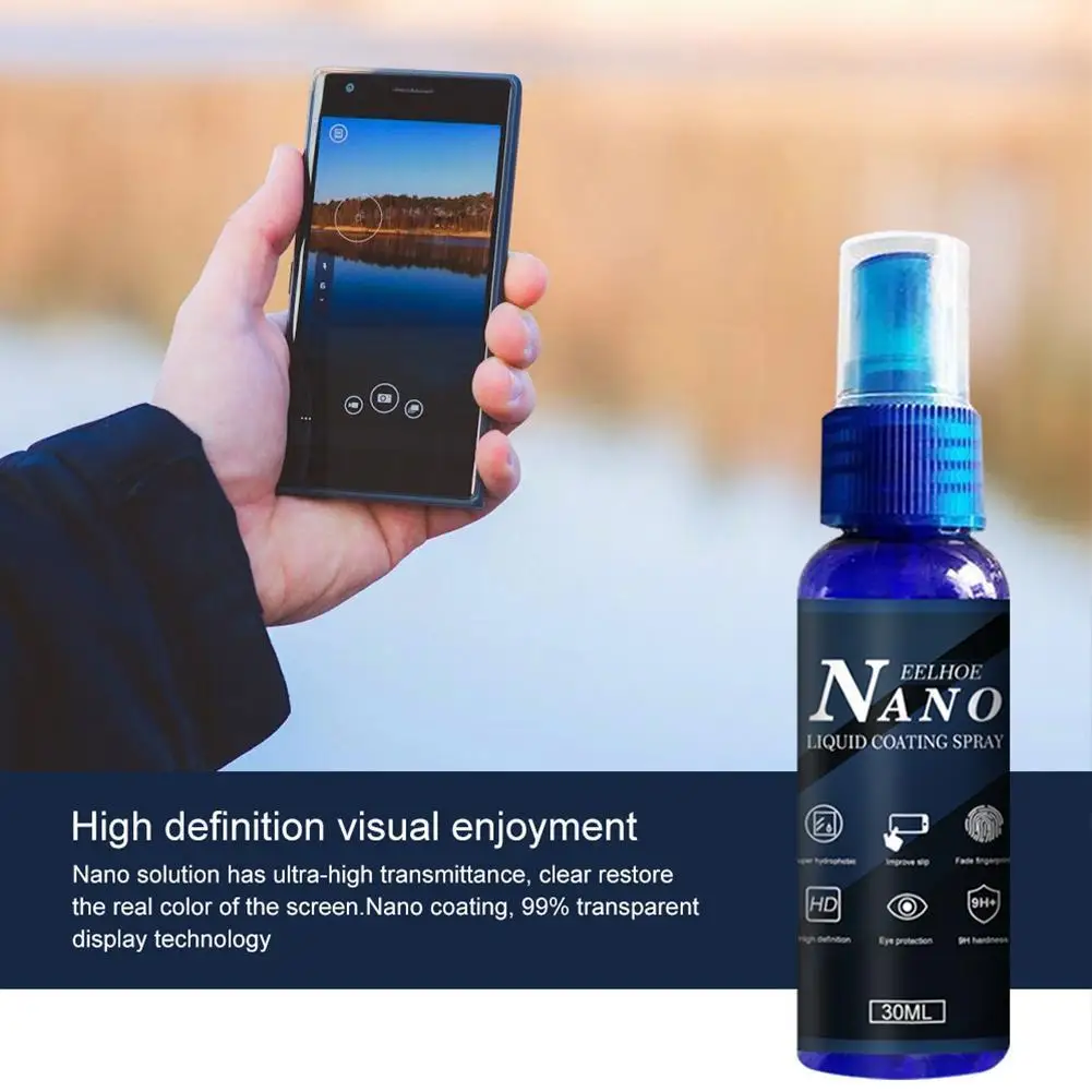 

Universal 30Ml Liquid Screen Protector Film Spray Kras Reparatie Oleophobic Agent Coating Coating Mobiele Oplossing Telefoon