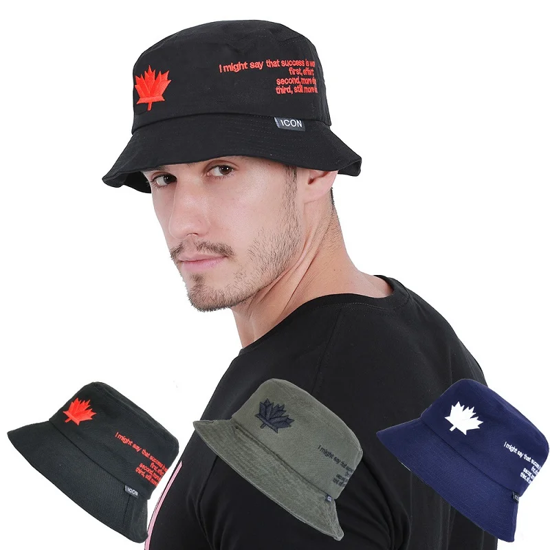 

2021 ICON Unisex Hat Letter Black Hat Fisherman Ball Cap Summer Hip Hop Hat Men and Women Wear Multicolor Embroidered Hats