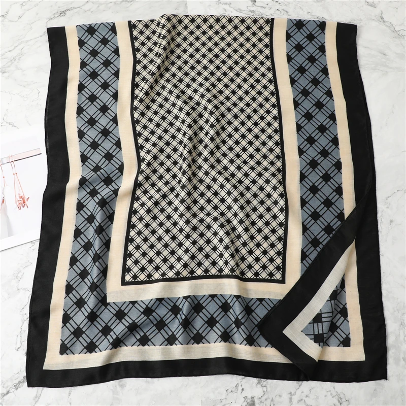 

2020 Women Winter Foulard Headband Large Pashmina Scarves Lady Foulard Bufanda Warm Shawls Hijab Wraps Plaid Cotton Scarf