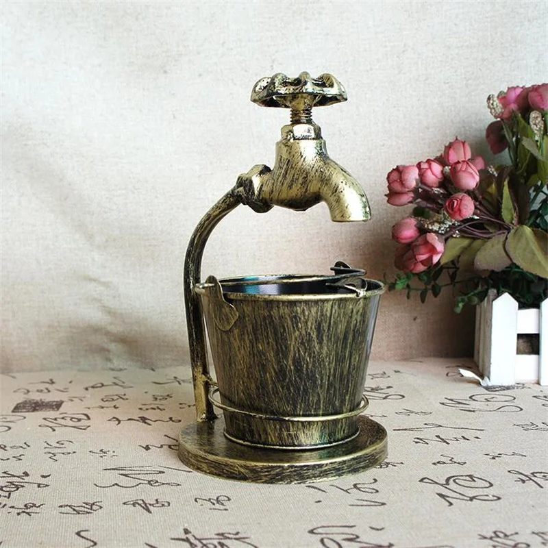 

New product hot sale retro wrought iron faucet bar photography desktop ornament ashtray home decoration birthday gift