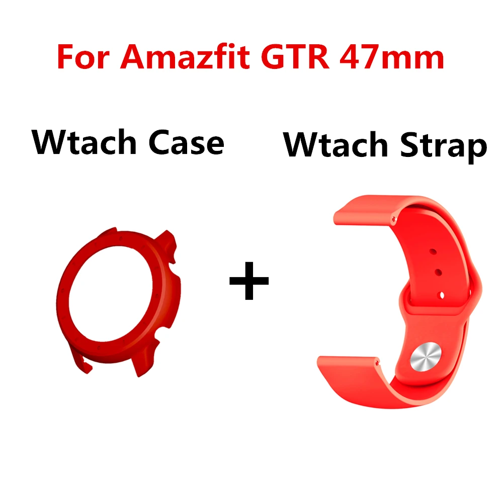 5 2в1 силиконовый спортивный ремешок для Xiaomi Huami Amazfit GTR 47 мм Смарт-часы 22 мм сменный Браслет для часов+ чехол для ПК - Цвет: 5