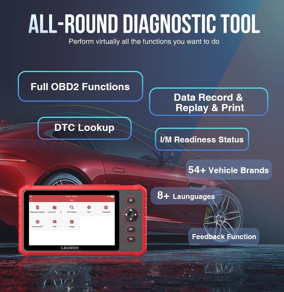 LAUNCH X431 CRP909X OBD2 сканер полная система OBD диагностический инструмент автомобильное