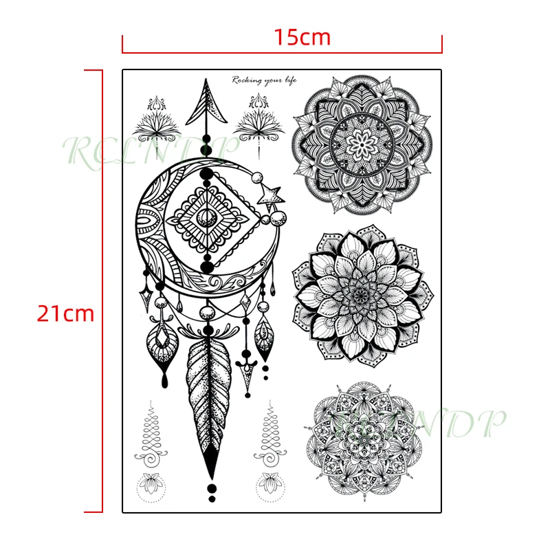 Водостойкая Временная тату-наклейка тотемное перо стрелы Мандала поддельные