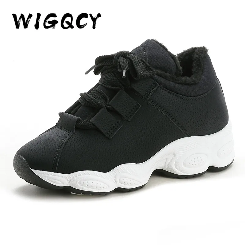 Женские плюшевые утепленные кроссовки на меху Повседневная зимняя обувь модные