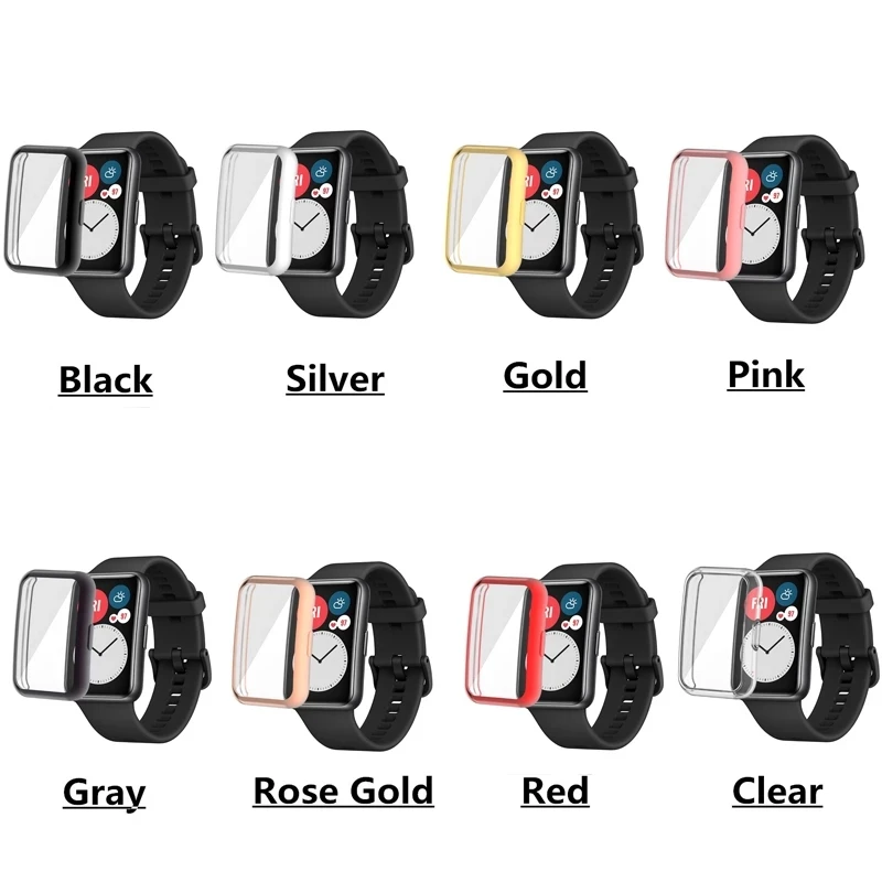 

Защитный чехол с защитой от падения для Huawei Watch Fit, чехол-рамка для Huawei Watch Fit, корпус для умных часов, ТПУ, полное покрытие