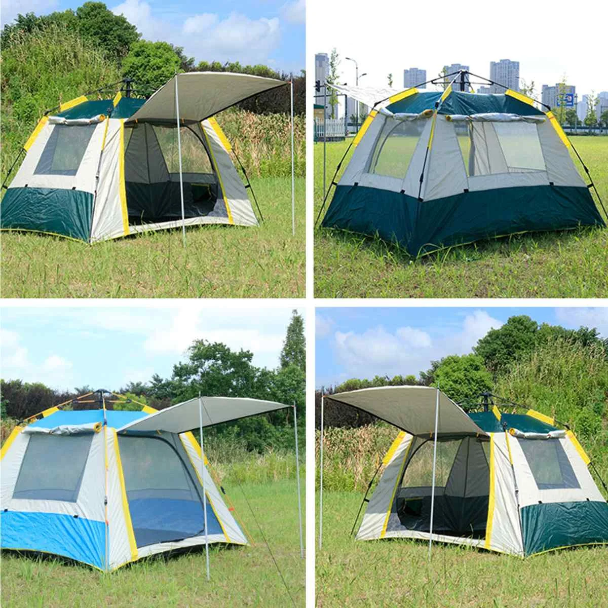 

Camping tent Open beach tents outdoor camping 6-7 Person Windbreak Dual Layer Waterproof barraca de acampamento tente de camping