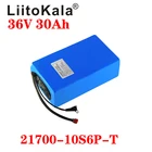 Аккумулятор LiitoKala 21700, 36 В, 30 Ач, 25 Ач, 20 Ач, 15 ач, аккумулятор высокой мощности 500 Вт, аккумулятор 42 в для электровелосипеда, BMS