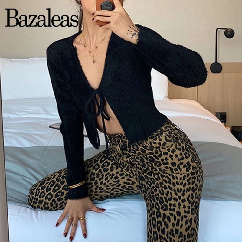 Bazaleas 2020 весенний мохер красный вязаный карфиганский винтажный бандажный женский