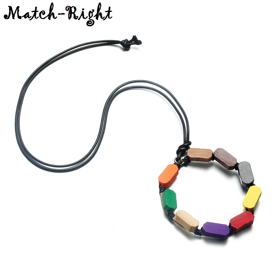 Женское ожерелье и подвески Match-Right массивное винтажное длинное из дерева с