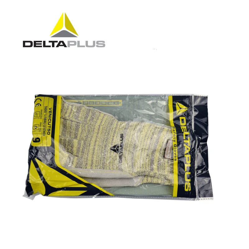 Защитные перчатки DELTAPLUS 5LV с защитой от порезов ладонь Воловья кожа усиление