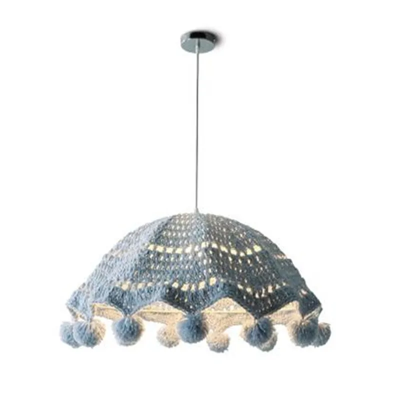 

Baby room wicker cotton thread ceiling chandelier led restaurant bedroom pastoral interior lighting Christmas decoration