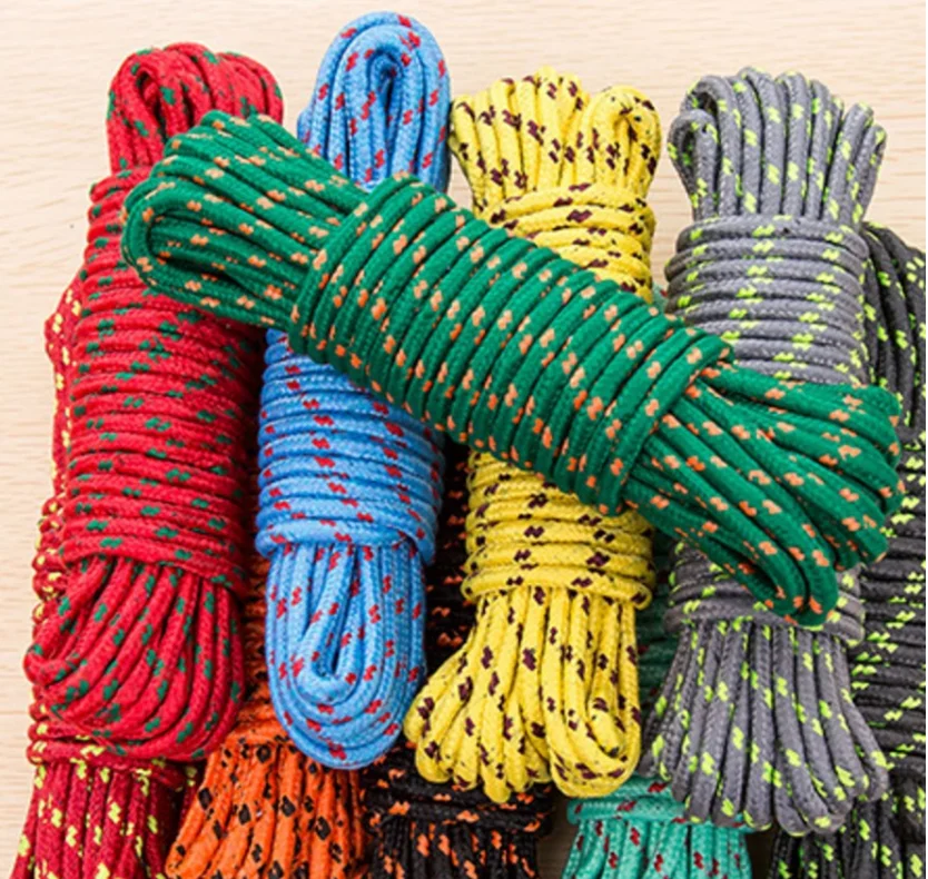 

10M Clotheslines Long Colored Nylon Rope Climbing Traction Tying Shade Net Rope Clothesline Garden Supplies